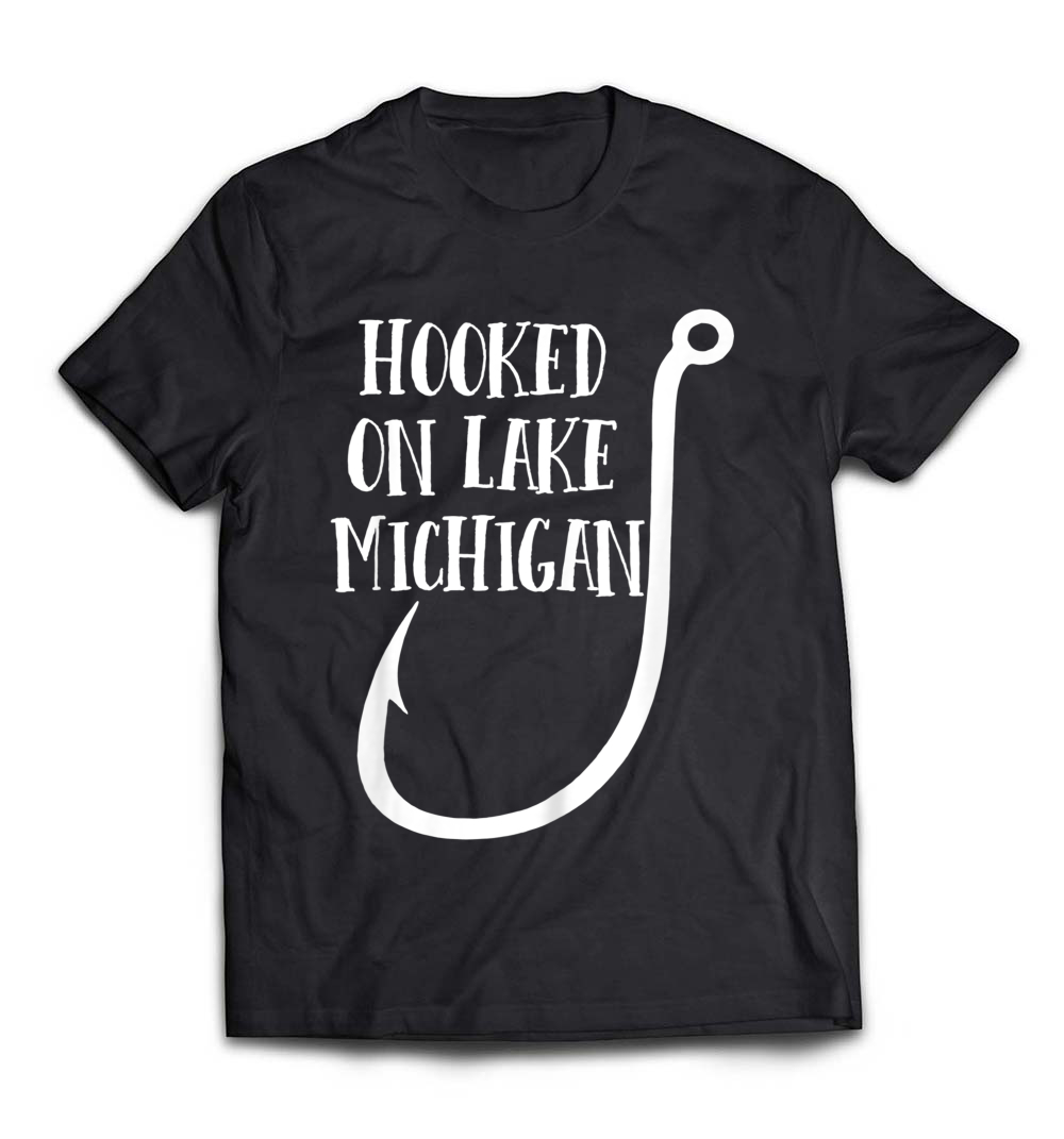 Hooked on Lake Michigan – Midwest Fishing T-Shirt: Celebrate Your Fishing Passion